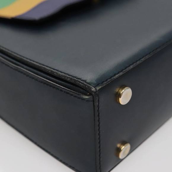 CELINE Hand Bag Leather Navy Red yellow Auth 111305 - Picture 14 of 16